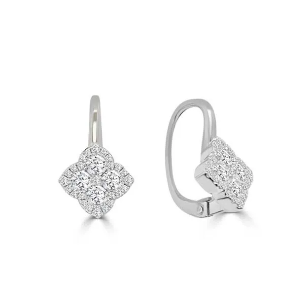 Frederic Sage 14K White Gold Fleur DAmour Diamond Drop Earrings Frederic Sage Earrings Frederic Sage 14K White Gold Fleur DAmour Diamond Drop Earrings Frederic Sage Earrings