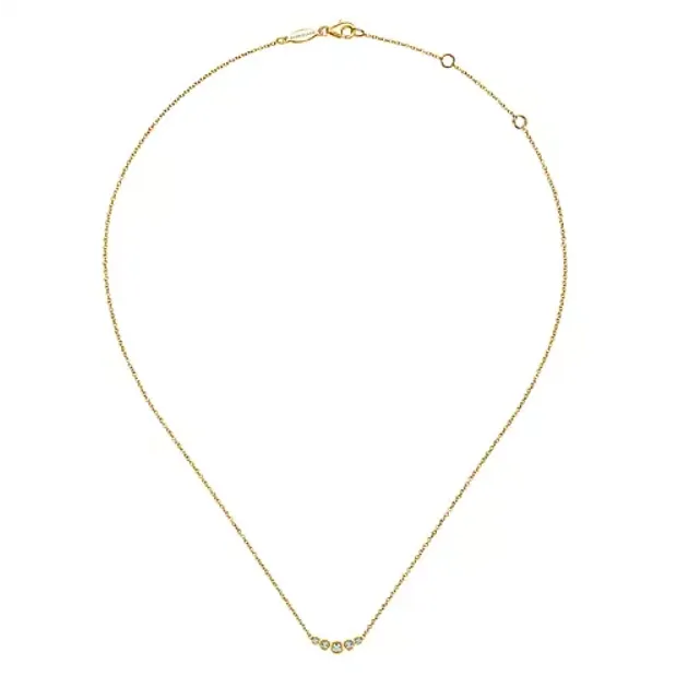 Gabriel Co Necklaces 14K Yellow Gold Bezel Set Diamond Necklace