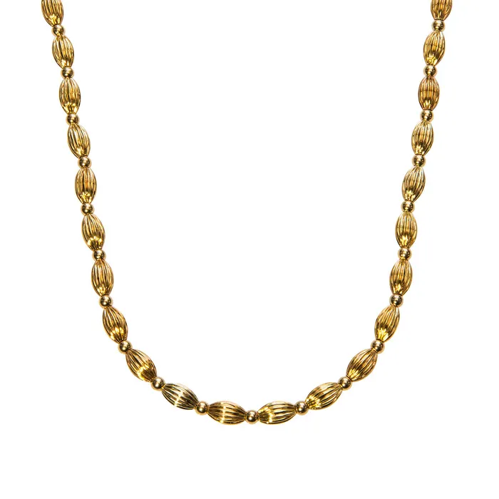 Gold Plated Charleston Rice Bead Necklace Croghans Necklaces