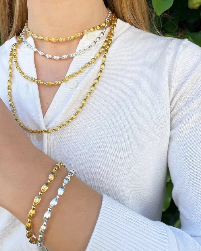 Gold Plated Charleston Rice Bead Necklace Croghans Necklaces