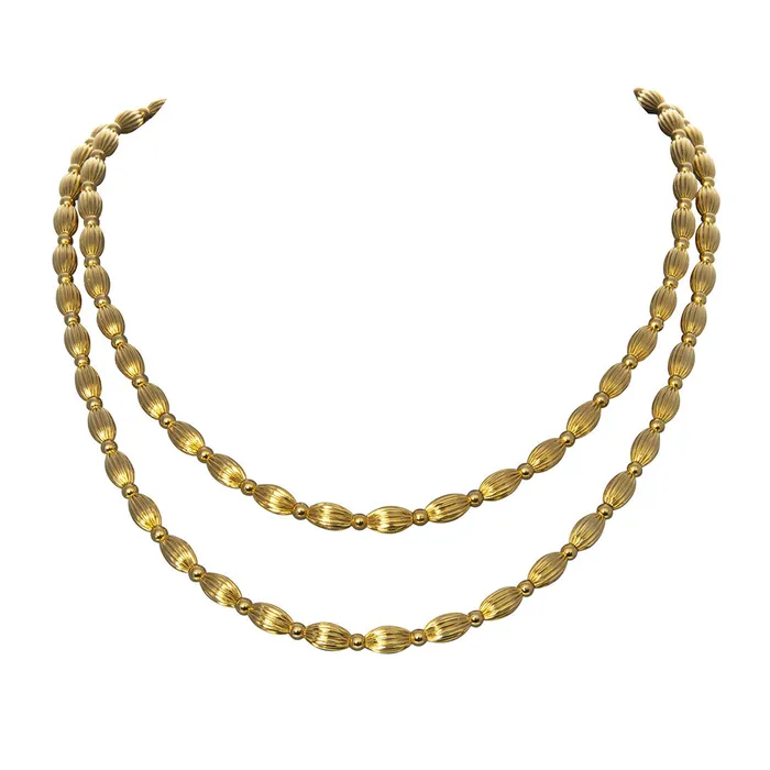 Gold Plated Charleston Rice Bead Necklace Croghans Necklaces