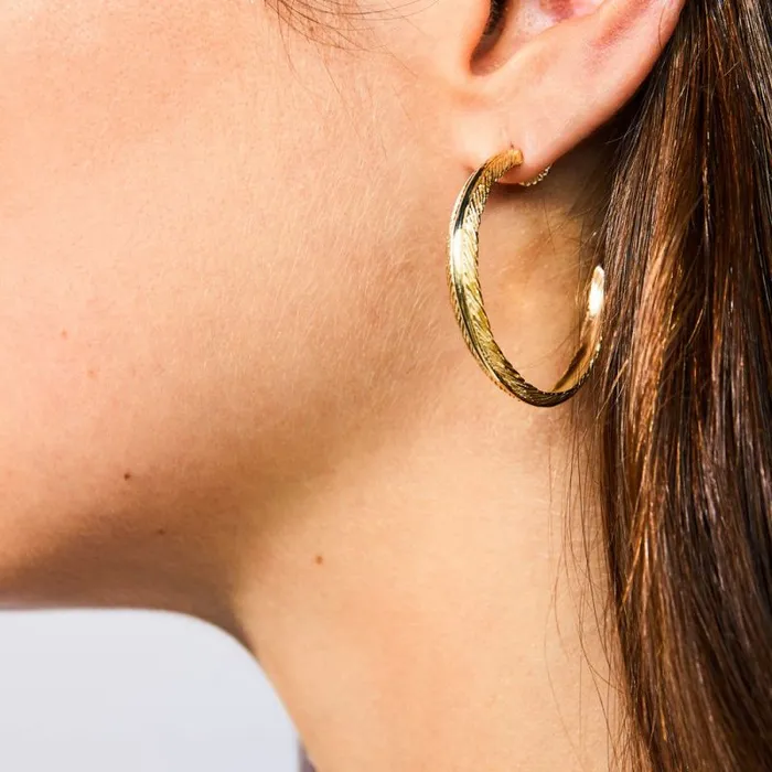 Grainger McKoy Earrings Grainger McKoy 14K Yellow Gold Narrow Feather Earrings