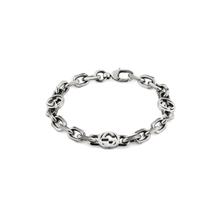 Gucci Gucci Sterling Silver Interlocking G Bracelet Bracelets