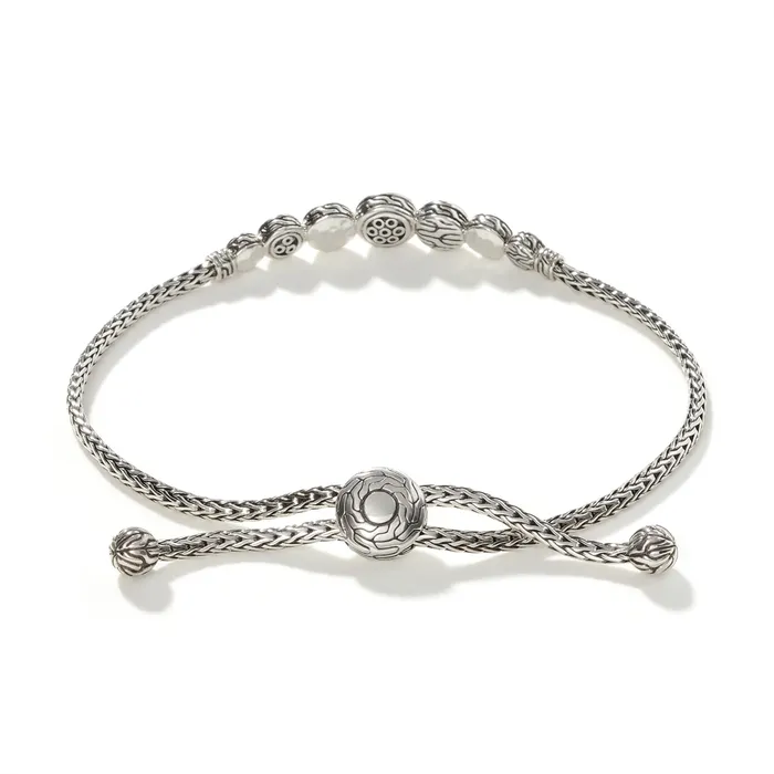 John Hardy Dot Sterling Silver Hammered 25mm Mini Chain Pull Bracelet John Hardy Bracelets John Hardy Dot Sterling Silver Hammered 25mm Mini Chain Pull Bracelet John Hardy Bracelets