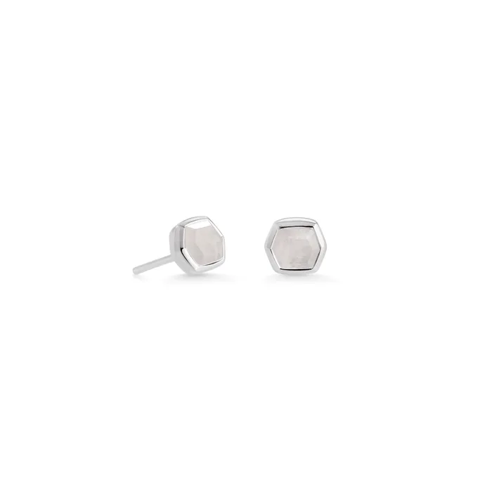 Kendra Scott Earrings Kendra Scott Sterling Silver Davie Stud Earrings in Rainbow Moonstone Kendra Scott Earrings Kendra Scott Sterling Silver Davie Stud Earrings in Rainbow Moonstone