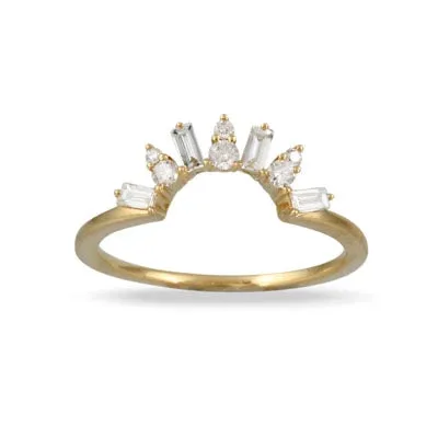 Little Bird Bridal 18K Yellow Gold Curved Diamond Band Little Bird Rings