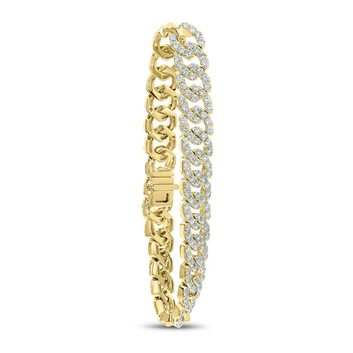 Meierotto Jewelers Bracelets 18K Yellow Gold Diamond Link Bracelet 8 inch