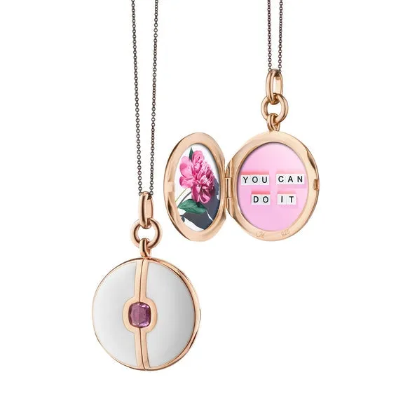 Monica Rich Kosann Sterling Silver and 18K Gold Vermeil Round Locket Pendant Monica Rich Kosann Necklaces