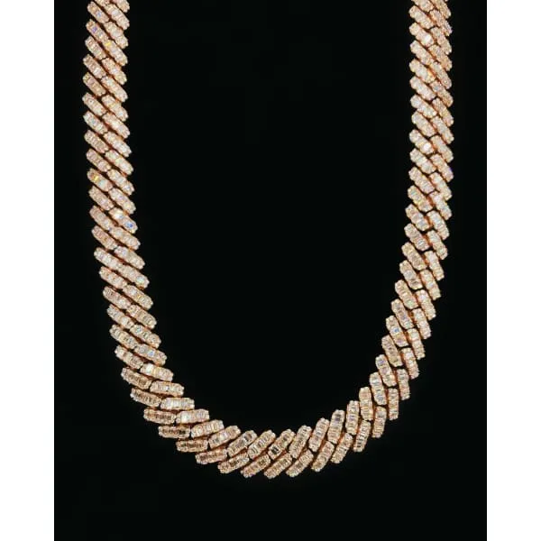 Necklaces 14kt Rose Gold Cuban Link Chain With 8260ct Diamonds CUB1773333 Diamond Source NYC