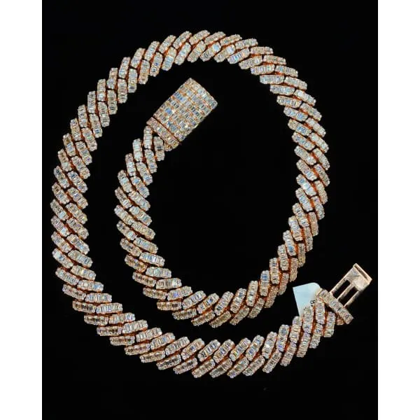 Necklaces 14kt Rose Gold Cuban Link Chain With 8260ct Diamonds CUB1773333 Diamond Source NYC Necklaces 14kt Rose Gold Cuban Link Chain With 8260ct Diamonds CUB1773333 Diamond Source NYC