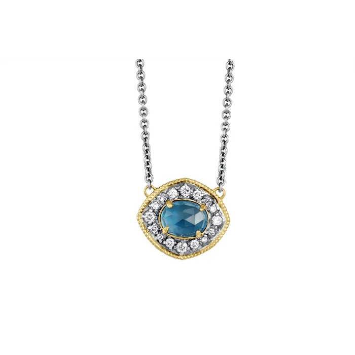 Necklaces Armenta Armenta 18K Yellow Gold and Grey Sterling Silver London Blue Topaz and Diamond Necklace Necklaces Armenta Armenta 18K Yellow Gold and Grey Sterling Silver London Blue Topaz and Diamond Necklace
