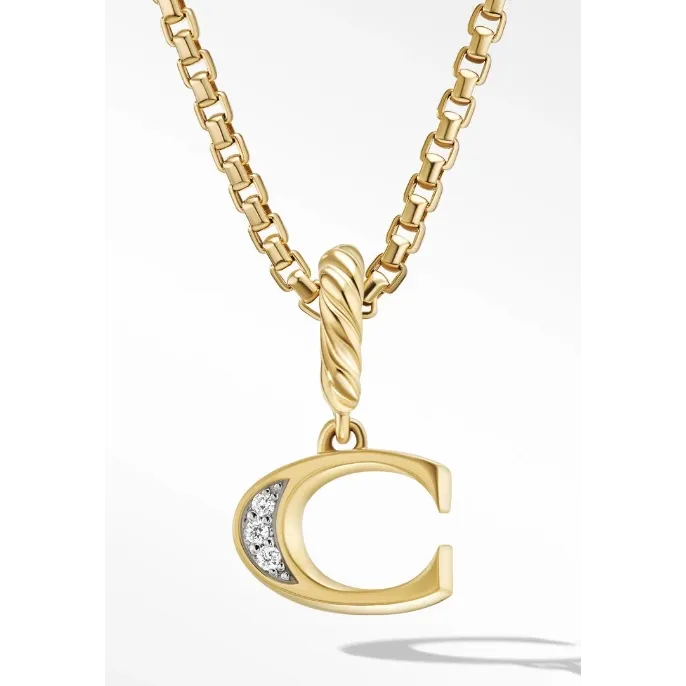 Necklaces David Yurman David Yurman Diamond Initial C Pendant
