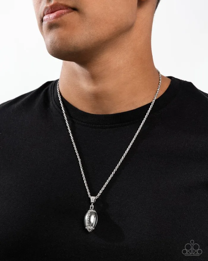 Necklaces Paparazzi Jewelry Paparazzi Necklace Football Future White