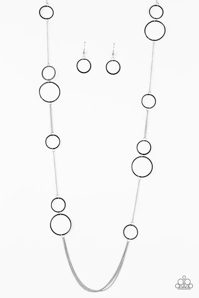 Necklaces Paparazzi Jewelry Paparazzi Necklace Hoop and Hoppin Black
