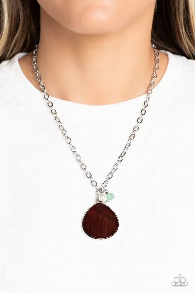 Necklaces Paparazzi Jewelry Paparazzi Necklace I Put A SHELL On You Brown