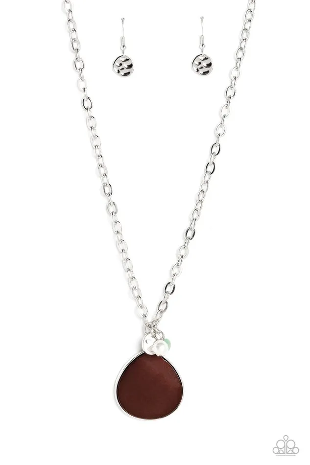 Necklaces Paparazzi Jewelry Paparazzi Necklace I Put A SHELL On You Brown Necklaces Paparazzi Jewelry Paparazzi Necklace I Put A SHELL On You Brown