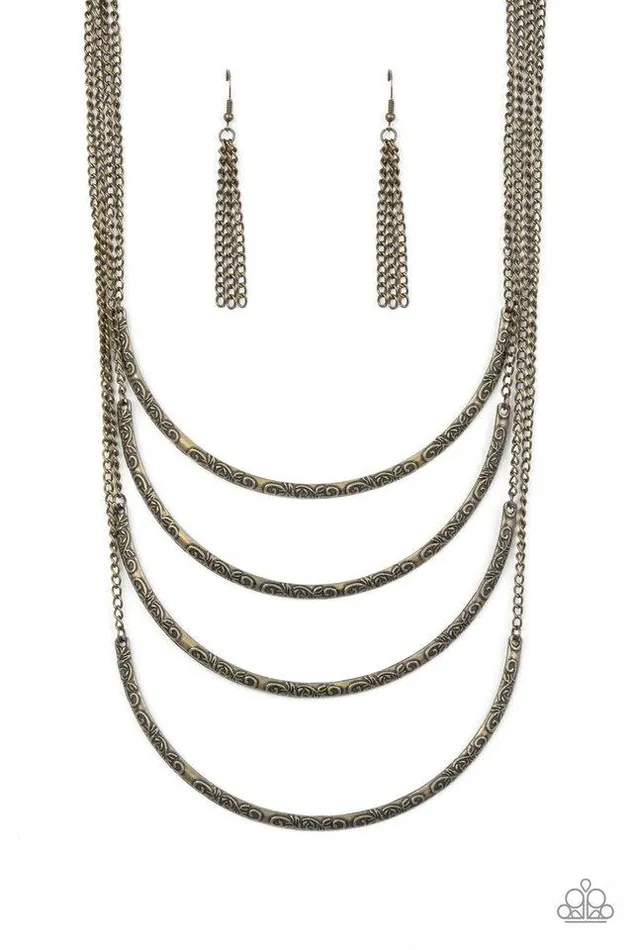 Necklaces Paparazzi Jewelry Paparazzi Necklace It Will Be Over MOON Brass