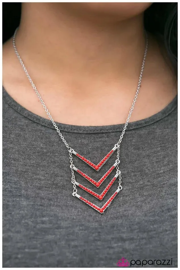 Necklaces Paparazzi Jewelry Paparazzi Necklace Make Your Point Red