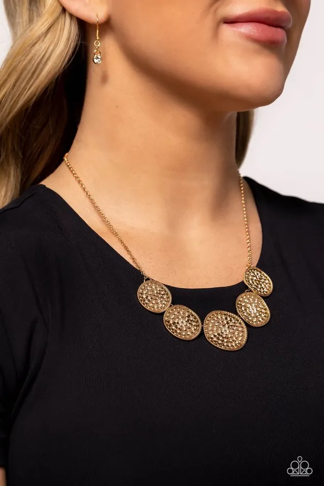 Necklaces Paparazzi Jewelry Paparazzi Necklace Medaled Mosaic Gold