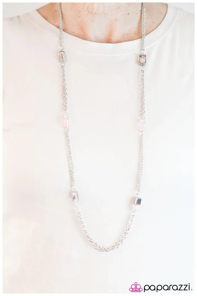 Necklaces Paparazzi Jewelry Paparazzi Necklace Midnight Mirage Pink