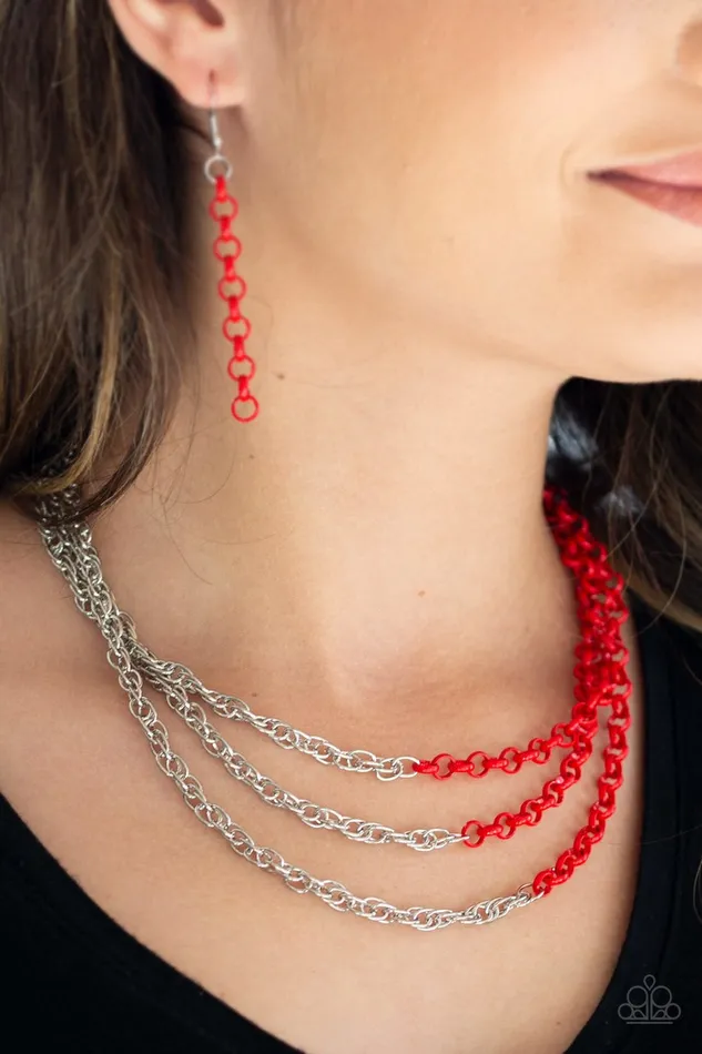 Necklaces Paparazzi Jewelry Paparazzi Necklace Turn Up The Volume Red