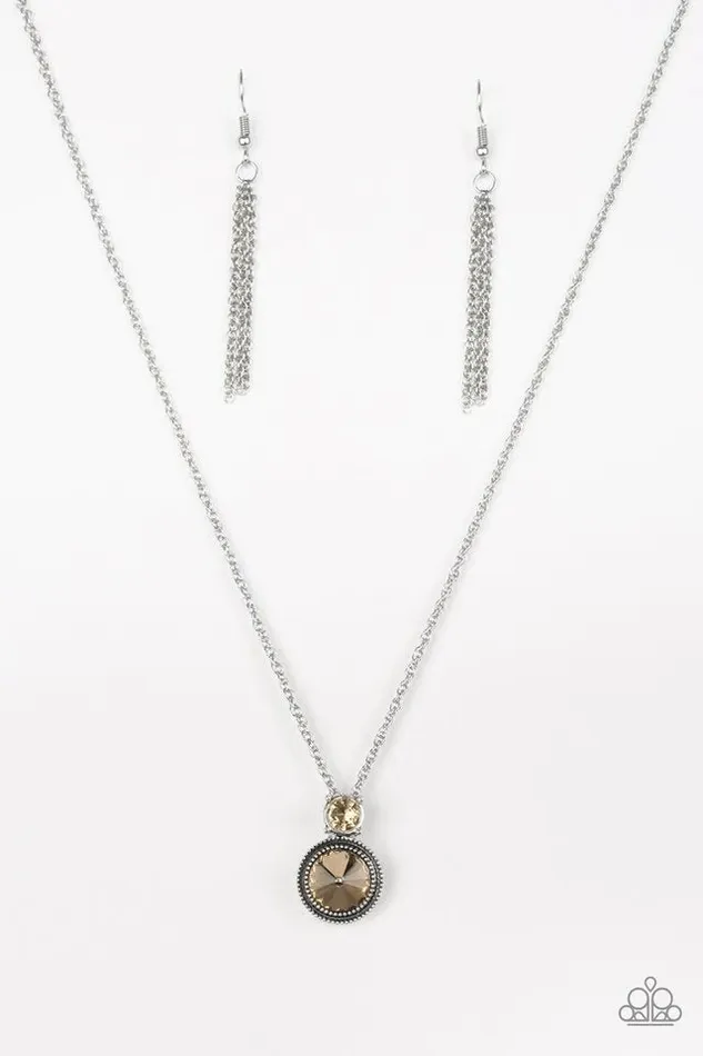 Necklaces Paparazzi Necklace Date Night Dazzle Brown Paparazzi Jewelry