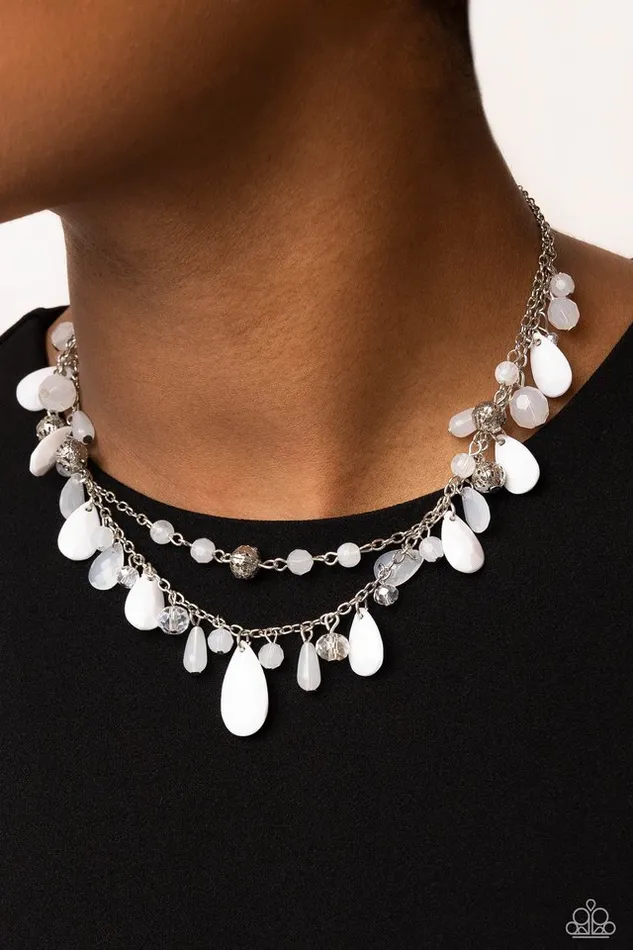 Necklaces Paparazzi Necklace Flirty Flood White Paparazzi Jewelry