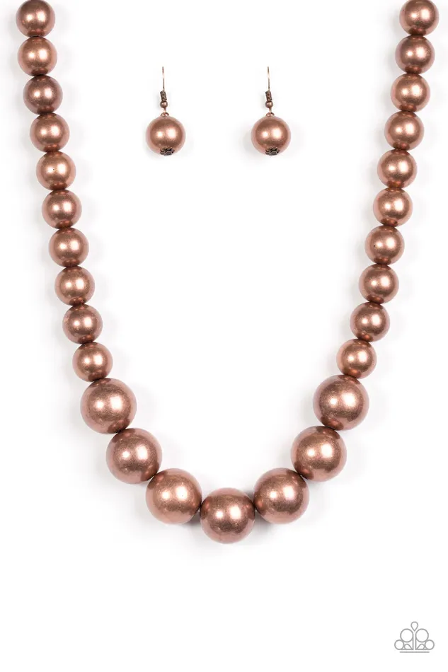 Necklaces Paparazzi Necklace Glamour Glare Copper Paparazzi Jewelry