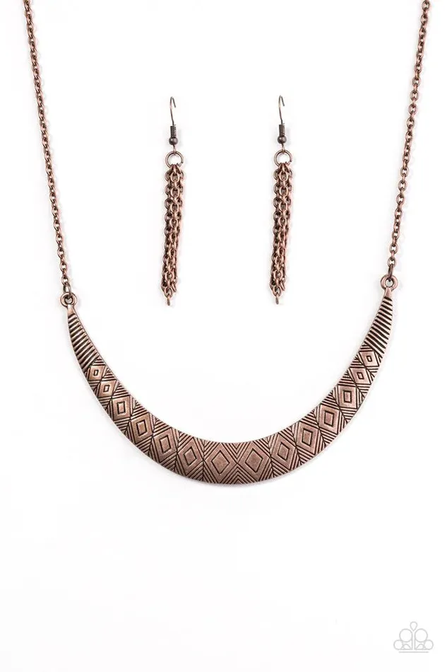 Necklaces Paparazzi Necklace Going So MOON Copper Paparazzi Jewelry