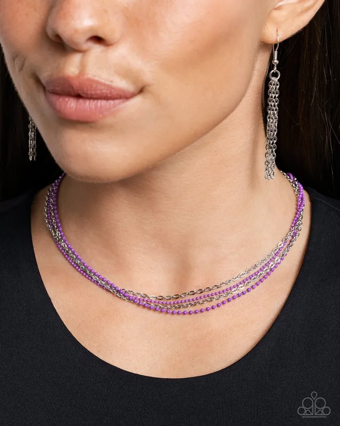 Necklaces Paparazzi Necklace Industrial Independence Purple Paparazzi Jewelry