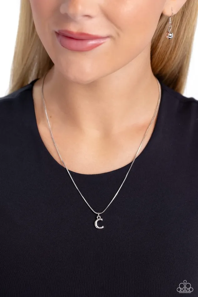 Necklaces Paparazzi Necklace Seize the Initial Silver C Paparazzi Jewelry