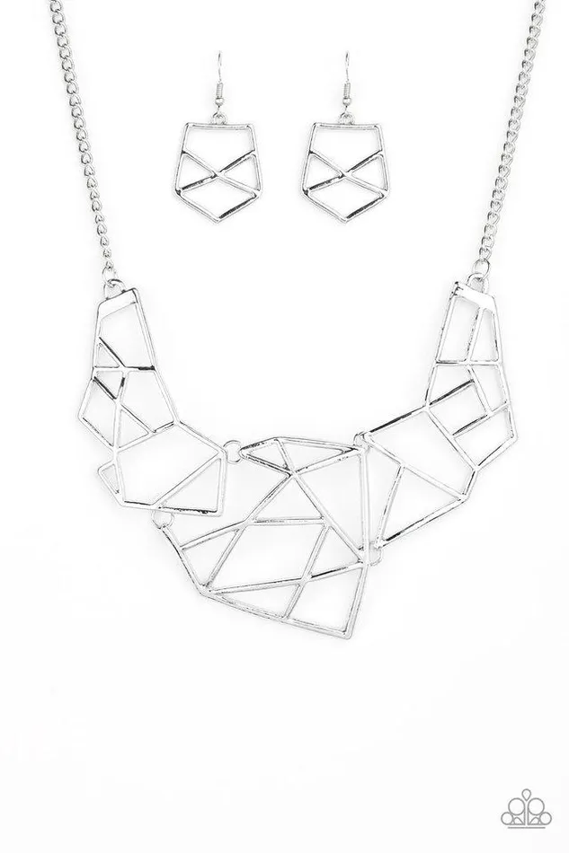 Necklaces Paparazzi Necklace World Shattering Silver Paparazzi Jewelry