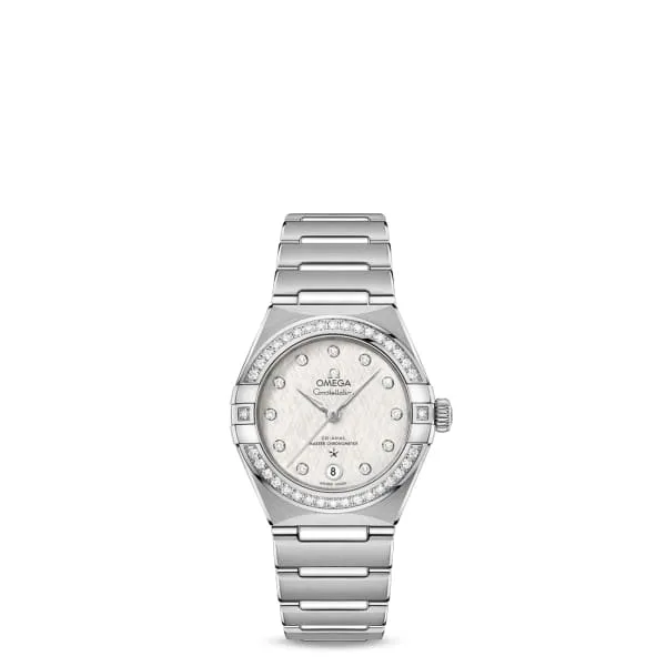 Omega Bracelets Omega Constellation 29mm Watch Ref 13115292052001 White Diamond Index Dial Diamond Bezel Stainless Steel Bracelet Omega Bracelets Omega Constellation 29mm Watch Ref 13115292052001 White Diamond Index Dial Diamond Bezel Stainless Steel Bracelet
