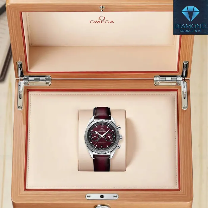 Omega Speedmaster 405mm Watch Ref 33212415111001 Red Dial Red Leather Bracelet Omega Bracelets