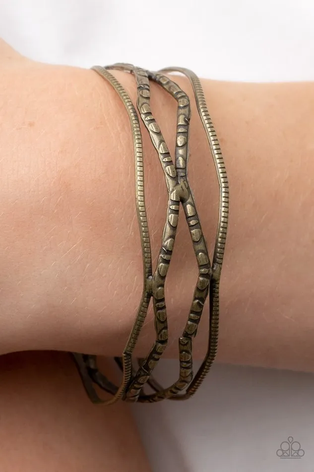 Paparazzi Bracelet A Narrow ESCAPADE Brass Paparazzi Jewelry Bracelets