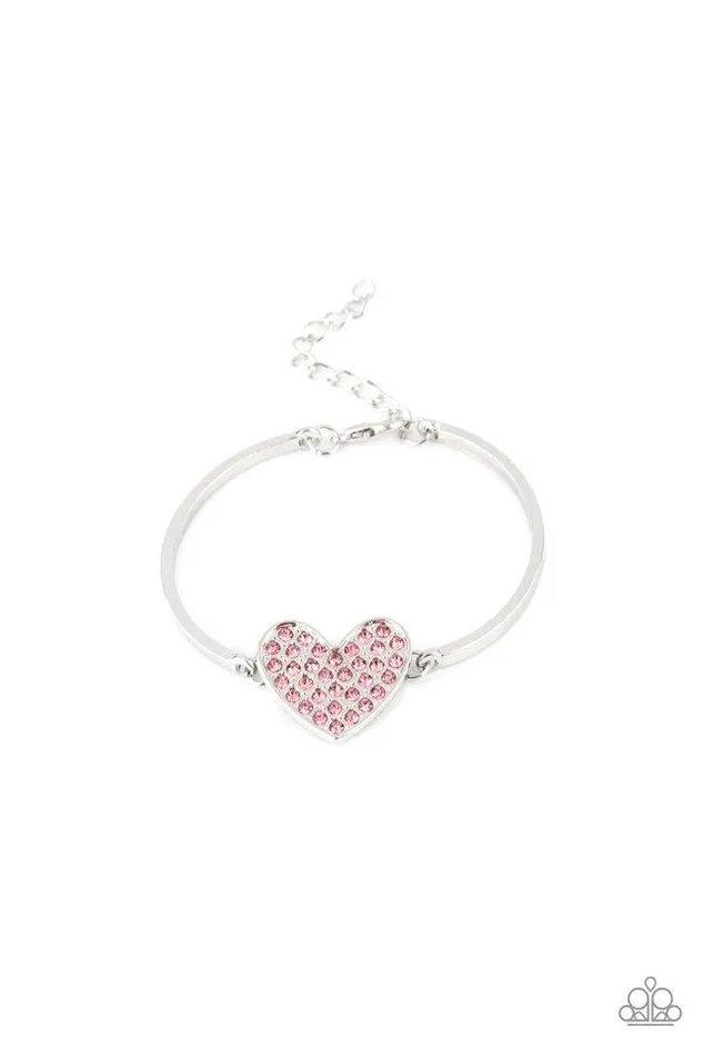 Paparazzi Bracelet HeartStopping Shimmer Pink Paparazzi Jewelry Bracelets