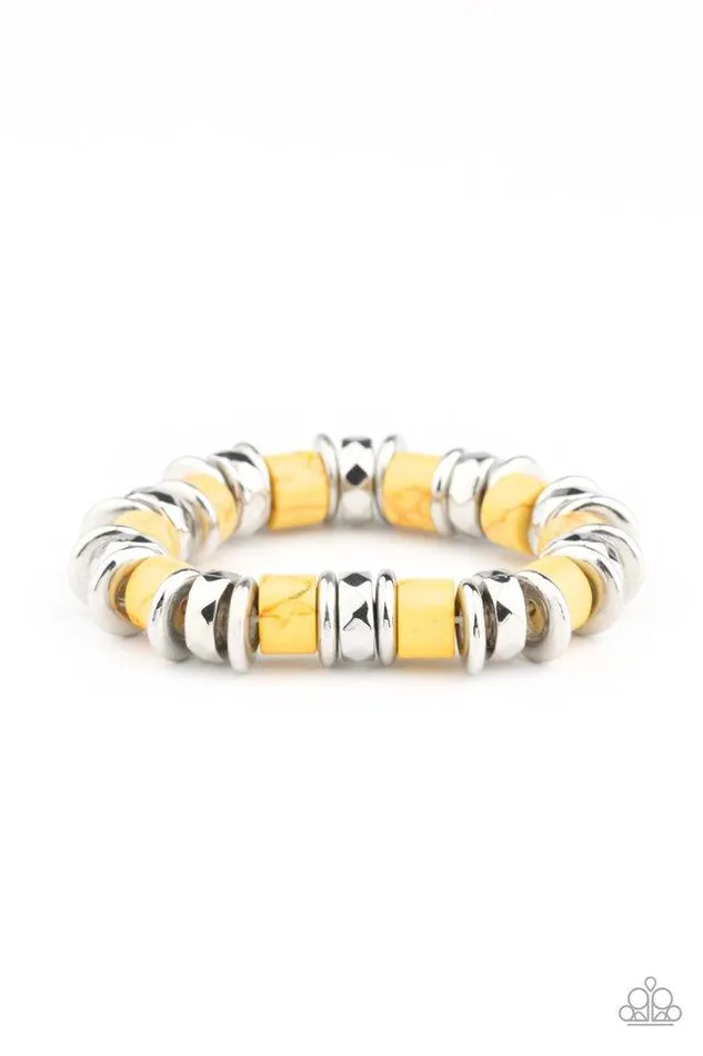 Paparazzi Bracelet Sonoran Stonehenge Yellow Paparazzi Jewelry Bracelets