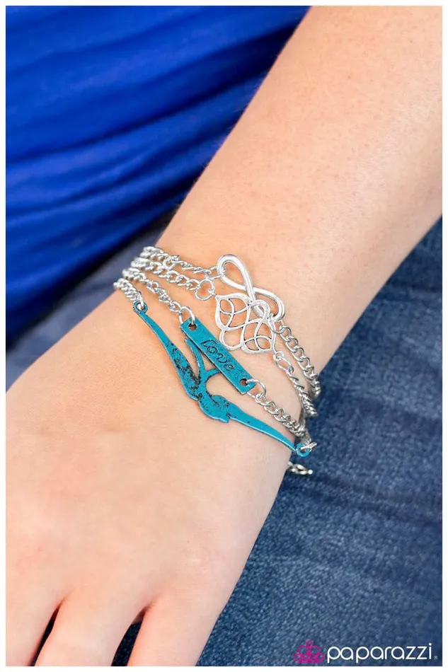 Paparazzi Bracelet Then Love Swooped In Blue Paparazzi Jewelry Bracelets