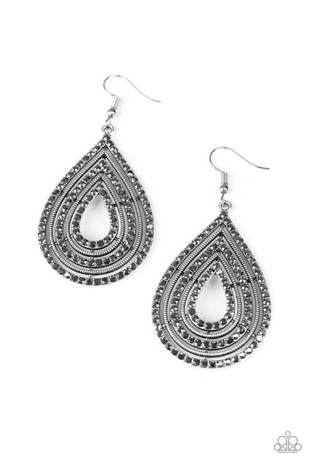 Paparazzi Earring 5th Avenue Attraction Silver Paparazzi Jewelry Earrings
