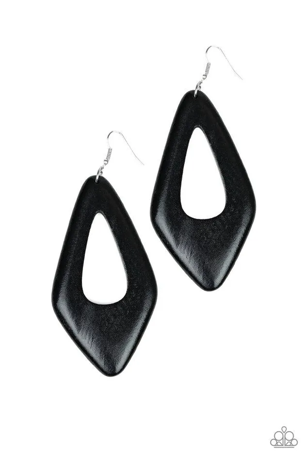 Paparazzi Earring A SHORE Bet Black Paparazzi Jewelry Earrings