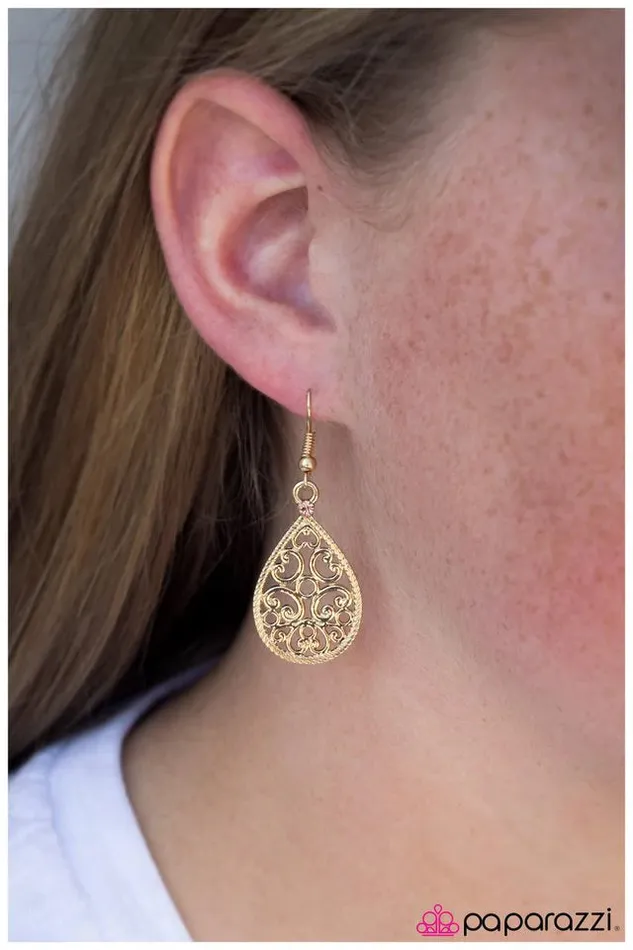 Paparazzi Earring A Small Fortune Gold Paparazzi Jewelry Earrings