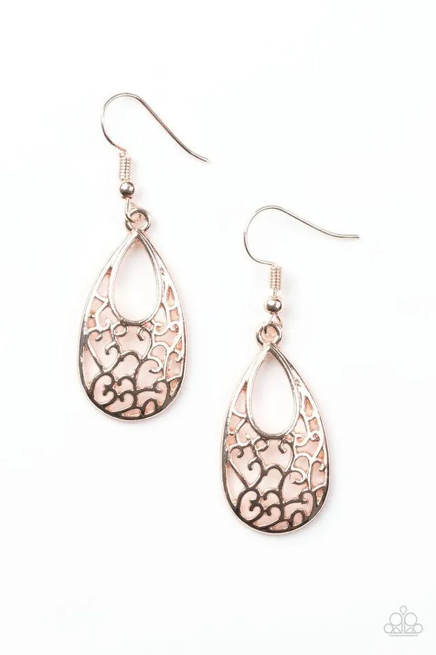 Paparazzi Earring Always Be VINE Rose Gold Paparazzi Jewelry Earrings