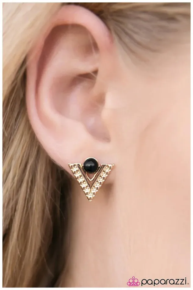 Paparazzi Earring Aztec Empire Black Paparazzi Jewelry Earrings