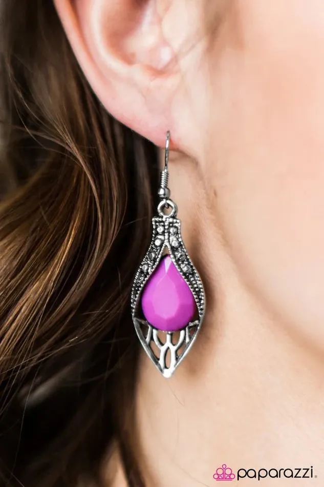 Paparazzi Earring BRIGHT On Time Purple Paparazzi Jewelry Earrings