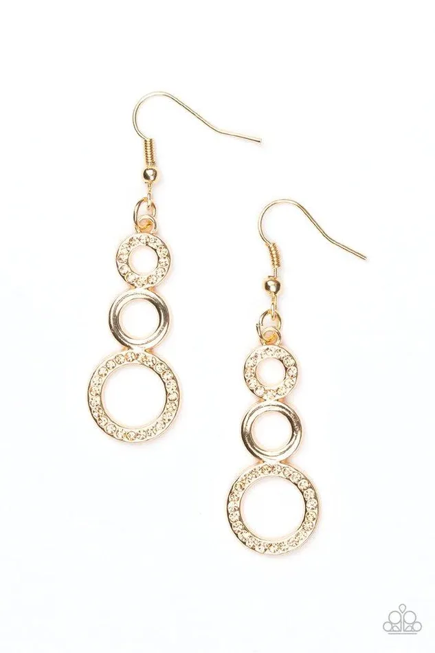 Paparazzi Earring Bubble Bustle Gold Paparazzi Jewelry Earrings