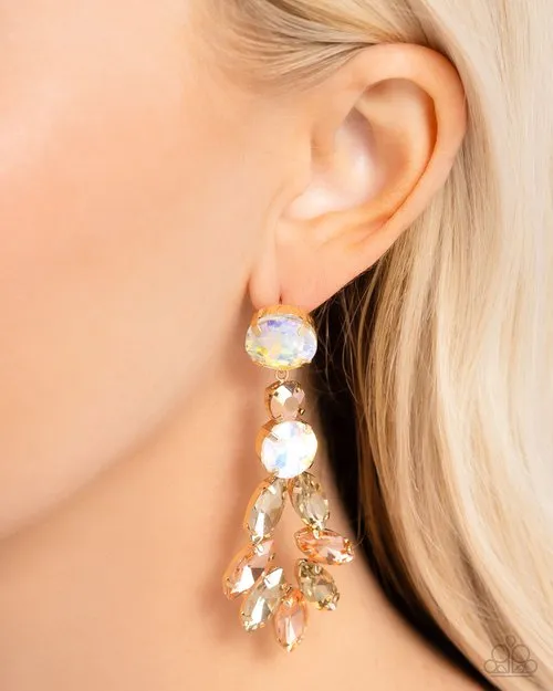 Paparazzi Earring Cascading Cache Gold Paparazzi Jewelry Earrings