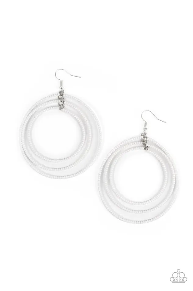 Paparazzi Earring Colorfully Circulating White Paparazzi Jewelry Earrings Paparazzi Earring Colorfully Circulating White Paparazzi Jewelry Earrings