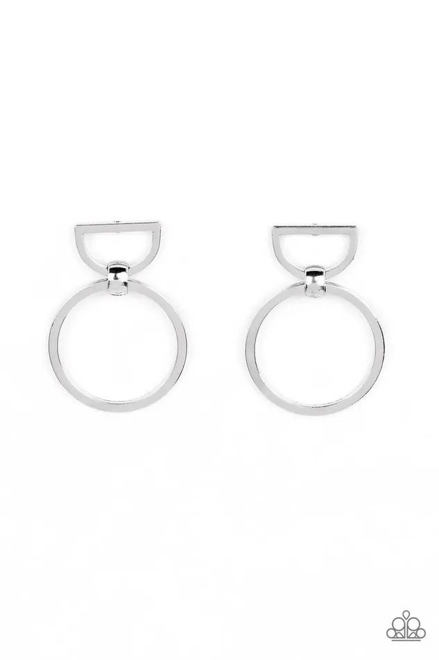 Paparazzi Earring CONTOUR Guide Silver Paparazzi Jewelry Earrings