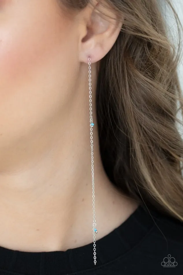 Paparazzi Earring Dauntlessly Dainty Blue Paparazzi Jewelry Earrings