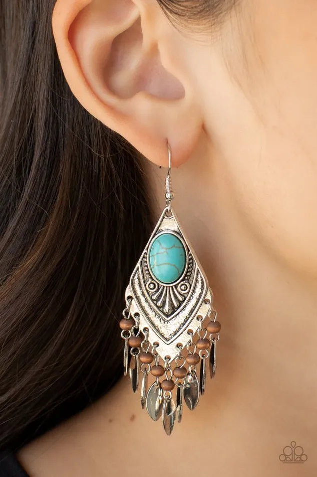 Paparazzi Earring Earthy Etiquette Blue Paparazzi Jewelry Earrings